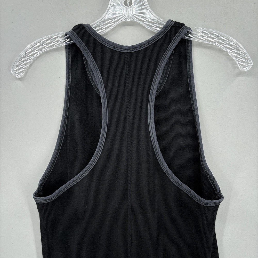 James Perse Dress Womens 2 Black Ribbed Tank Racerback Midi Bodycon Knit Stretch - Picture 9 of 13